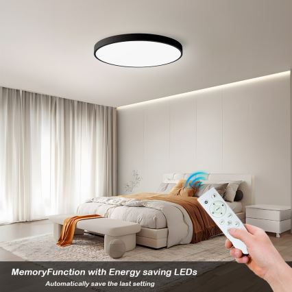 Immax NEO 07250L - LED Zatemnitvena stropna svetilka NEO LITE SEMPLICI LED/60W/230V 3000-6000K Wi-Fi Tuya črna + Daljinski upravljalnik