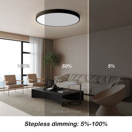 Immax NEO 07250L - LED Zatemnitvena stropna svetilka NEO LITE SEMPLICI LED/60W/230V 3000-6000K Wi-Fi Tuya črna + Daljinski upravljalnik