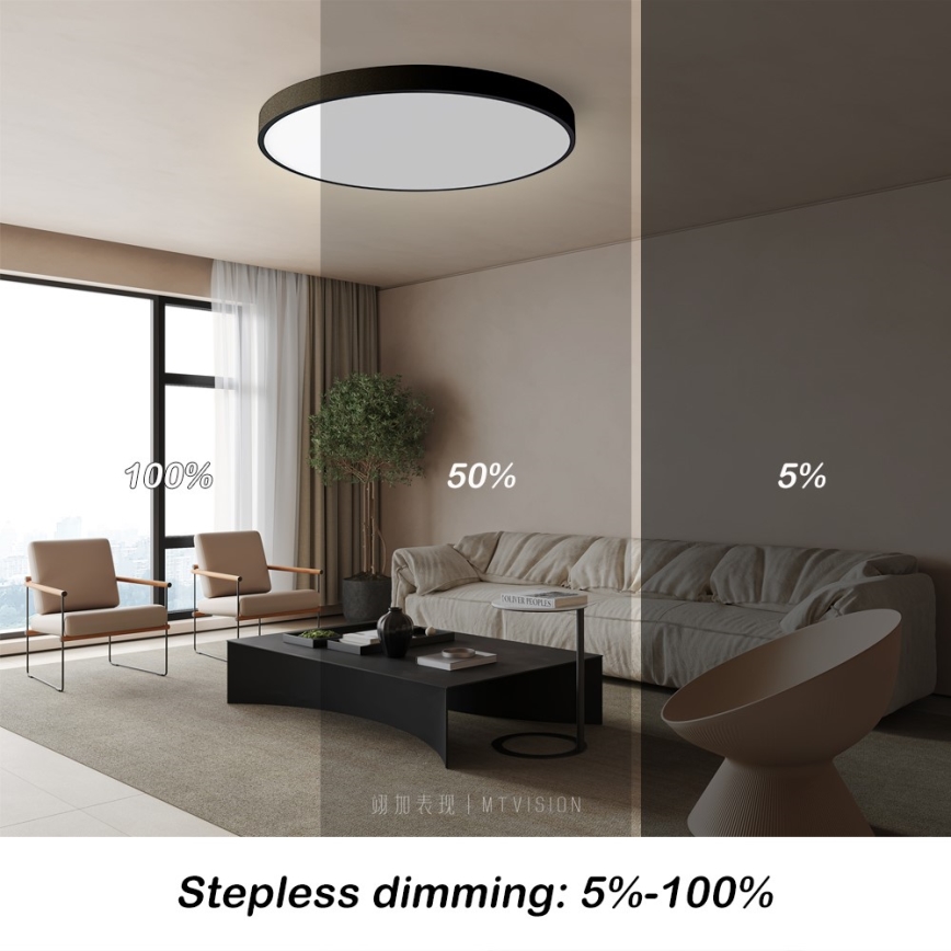 Immax NEO 07250L - LED Zatemnitvena stropna svetilka NEO LITE SEMPLICI LED/60W/230V 3000-6000K Wi-Fi Tuya črna + Daljinski upravljalnik