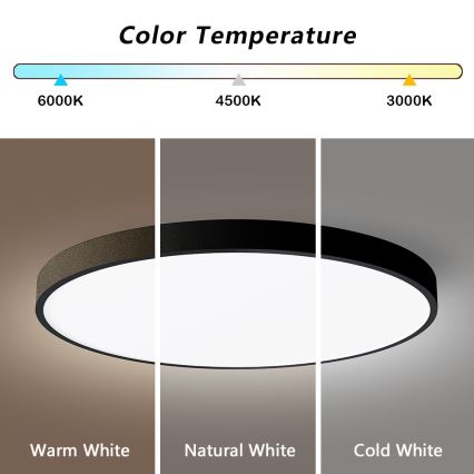 Immax NEO 07250L - LED Zatemnitvena stropna svetilka NEO LITE SEMPLICI LED/60W/230V 3000-6000K Wi-Fi Tuya črna + Daljinski upravljalnik