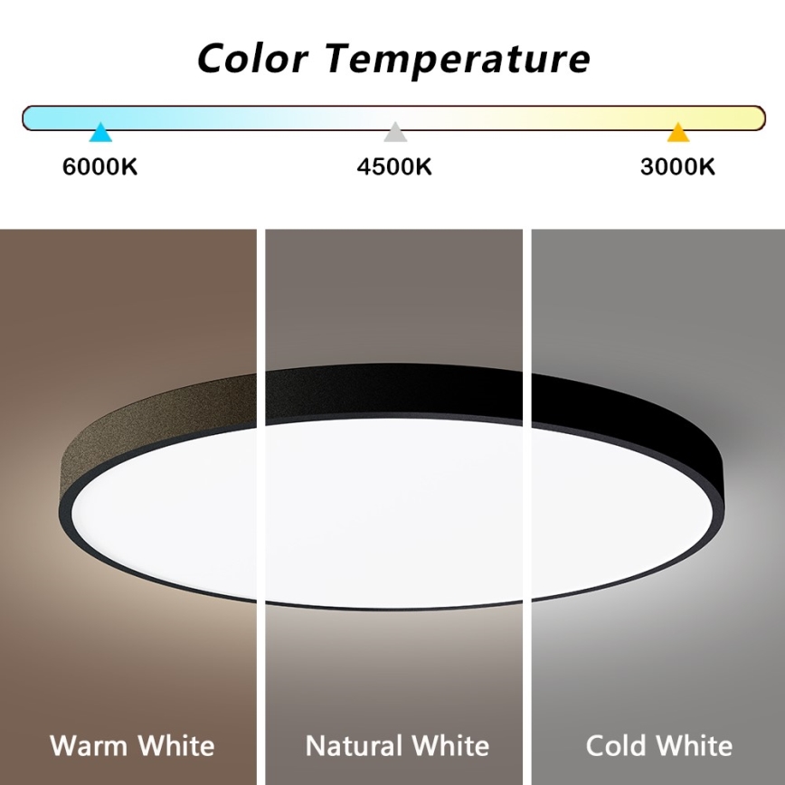 Immax NEO 07250L - LED Zatemnitvena stropna svetilka NEO LITE SEMPLICI LED/60W/230V 3000-6000K Wi-Fi Tuya črna + Daljinski upravljalnik