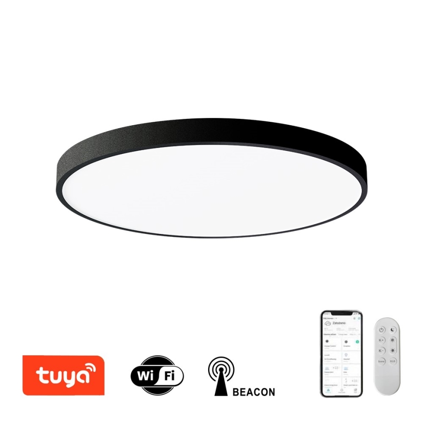 Immax NEO 07250L - LED Zatemnitvena stropna svetilka NEO LITE SEMPLICI LED/60W/230V 3000-6000K Wi-Fi Tuya črna + Daljinski upravljalnik