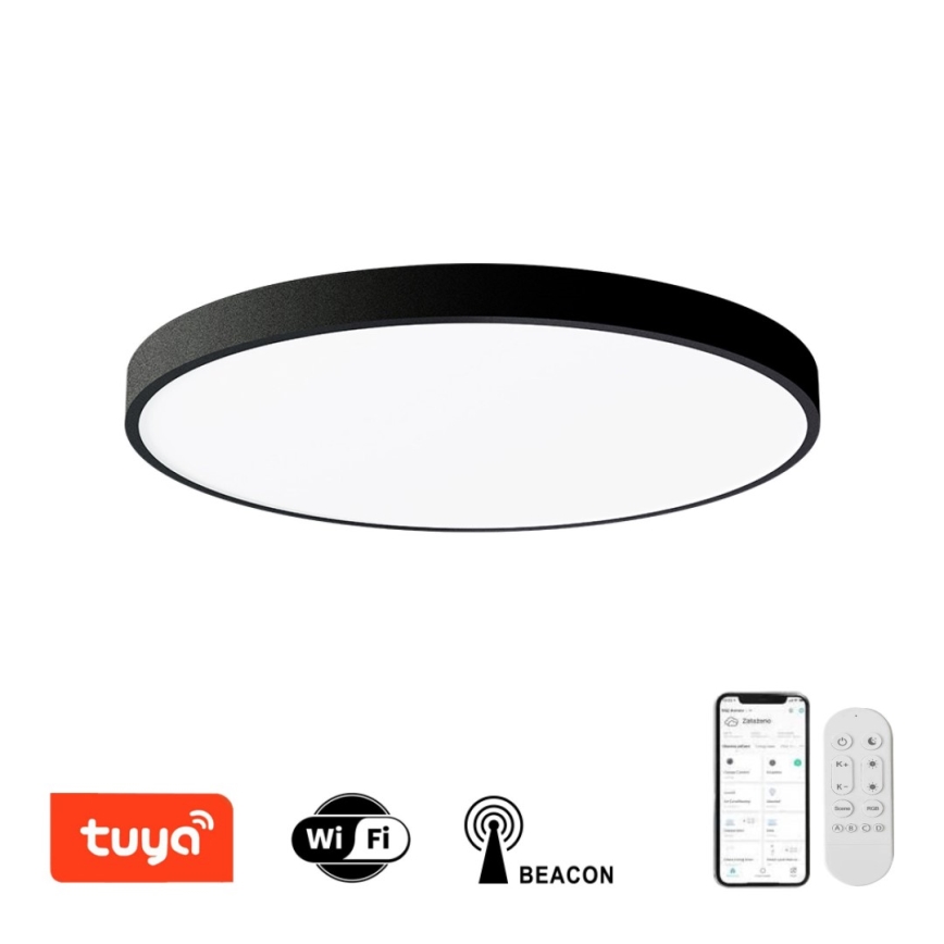 Immax NEO 07250L - LED Zatemnitvena stropna svetilka NEO LITE SEMPLICI LED/60W/230V 3000-6000K Wi-Fi Tuya črna + Daljinski upravljalnik