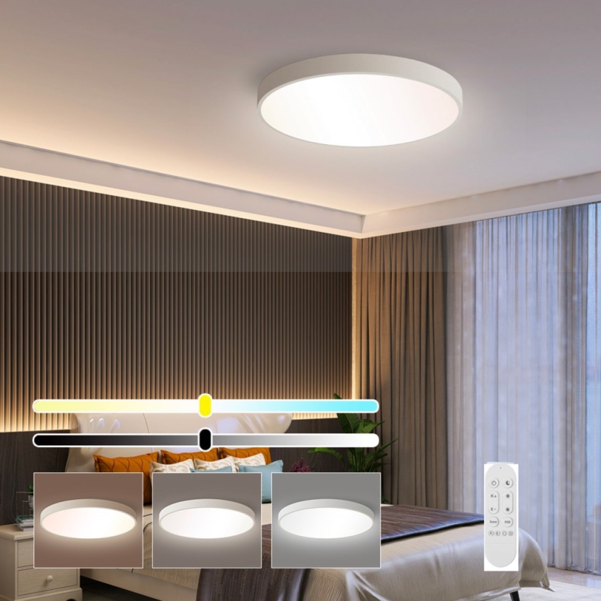 Immax NEO 07251L - LED Zatemnitvena stropna svetilka NEO LITE SEMPLICI LED/36W/230V 3000-6000K Wi-Fi Tuya bela + Daljinski upravljalnik