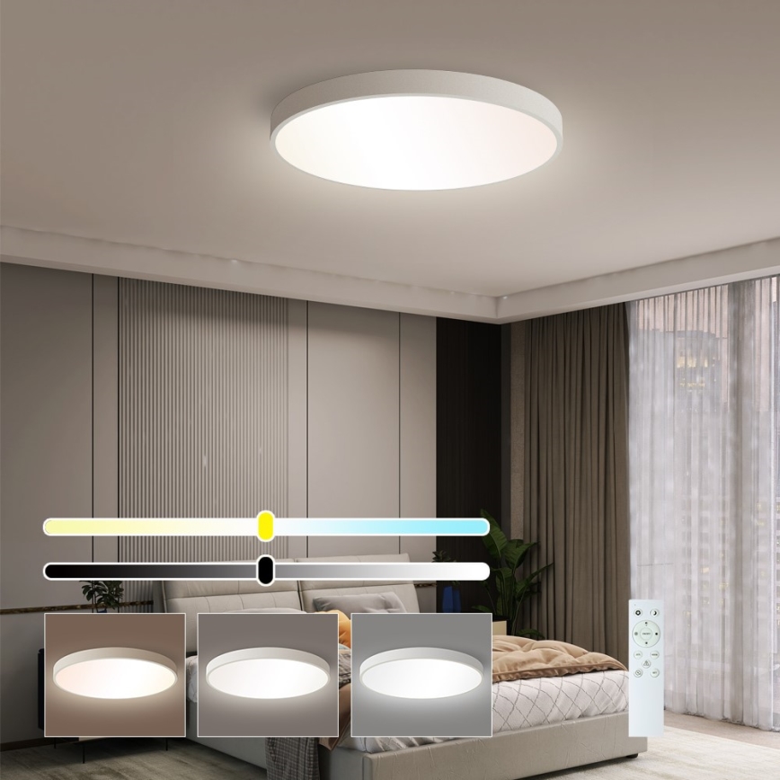Immax NEO 07252L - LED Zatemnitvena stropna svetilka NEO LITE SEMPLICI LED/48W/230V 3000-6000K Wi-Fi Tuya bela + Daljinski upravljalnik