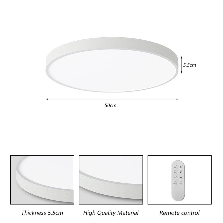 Immax NEO 07252L - LED Zatemnitvena stropna svetilka NEO LITE SEMPLICI LED/48W/230V 3000-6000K Wi-Fi Tuya bela + Daljinski upravljalnik
