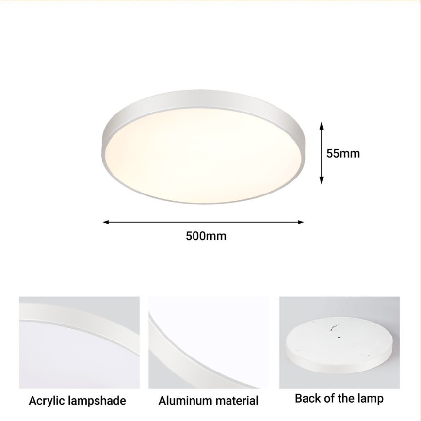 Immax NEO 07252L - LED Zatemnitvena stropna svetilka NEO LITE SEMPLICI LED/48W/230V 3000-6000K Wi-Fi Tuya bela + Daljinski upravljalnik