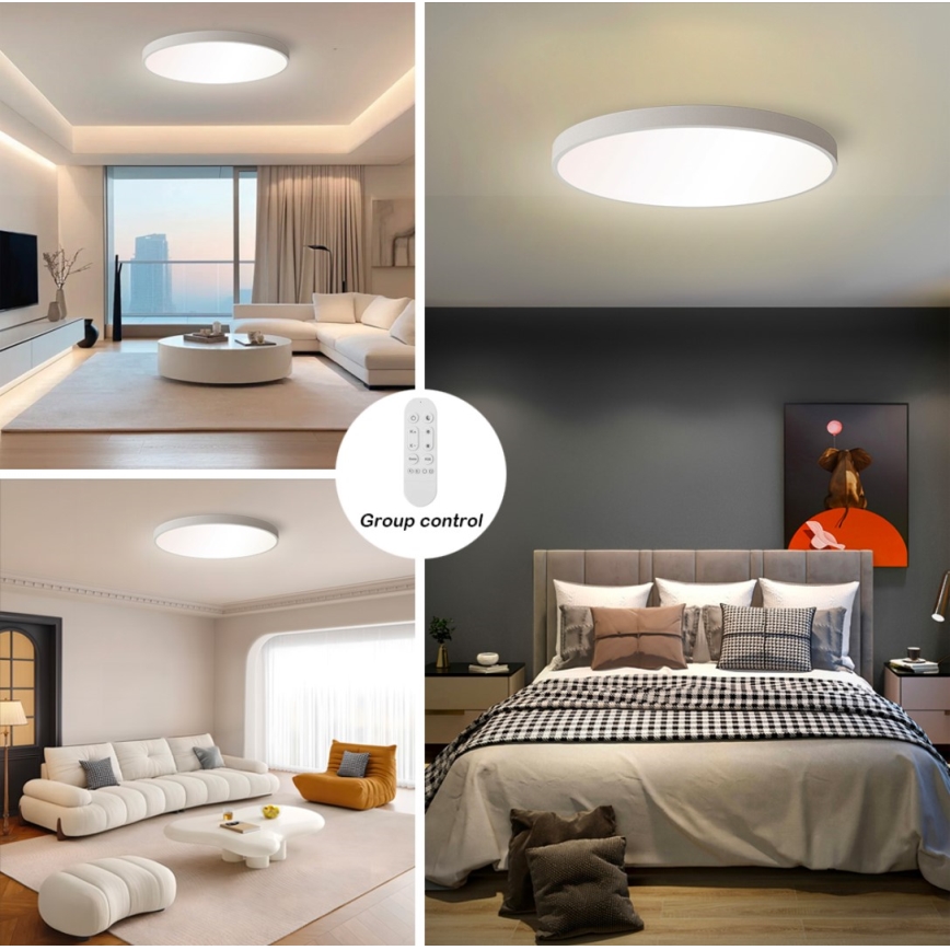 Immax NEO 07253L - LED Zatemnitvena stropna svetilka NEO LITE SEMPLICI LED/60W/230V 3000-6000K Wi-Fi Tuya bela + Daljinski upravljalnik