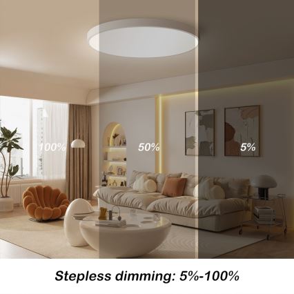Immax NEO 07253L - LED Zatemnitvena stropna svetilka NEO LITE SEMPLICI LED/60W/230V 3000-6000K Wi-Fi Tuya bela + Daljinski upravljalnik