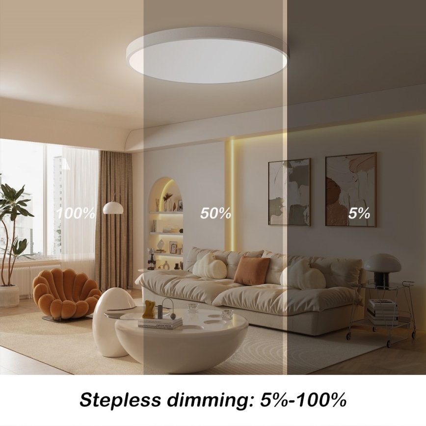 Immax NEO 07253L - LED Zatemnitvena stropna svetilka NEO LITE SEMPLICI LED/60W/230V 3000-6000K Wi-Fi Tuya bela + Daljinski upravljalnik