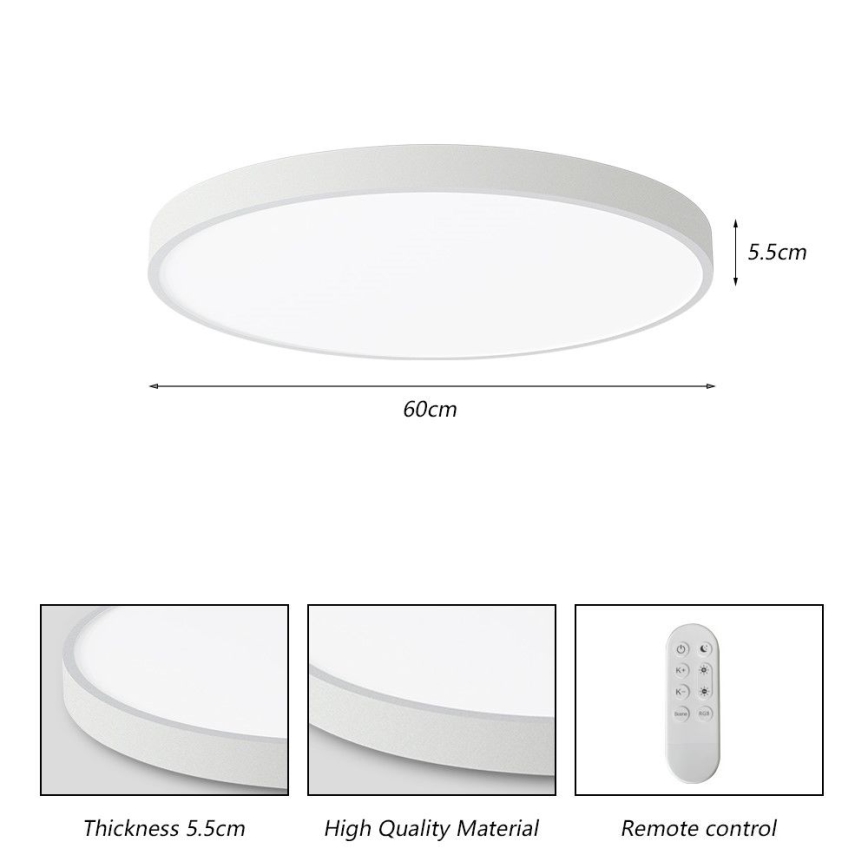Immax NEO 07253L - LED Zatemnitvena stropna svetilka NEO LITE SEMPLICI LED/60W/230V 3000-6000K Wi-Fi Tuya bela + Daljinski upravljalnik