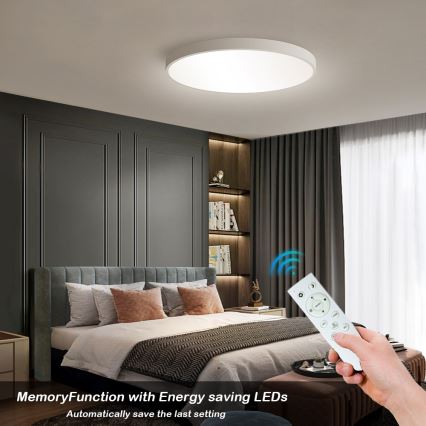Immax NEO 07253L - LED Zatemnitvena stropna svetilka NEO LITE SEMPLICI LED/60W/230V 3000-6000K Wi-Fi Tuya bela + Daljinski upravljalnik