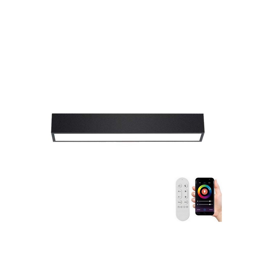 Immax NEO 07254L - LED Zatemnitvena stropna svetilka NEO LITE LUNGO LED/20W/230V 3000-6000K Wi-Fi Tuya črna + Daljinski upravljalnik
