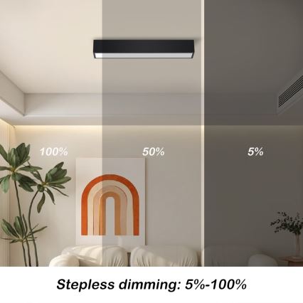 Immax NEO 07254L - LED Zatemnitvena stropna svetilka NEO LITE LUNGO LED/20W/230V 3000-6000K Wi-Fi Tuya črna + Daljinski upravljalnik