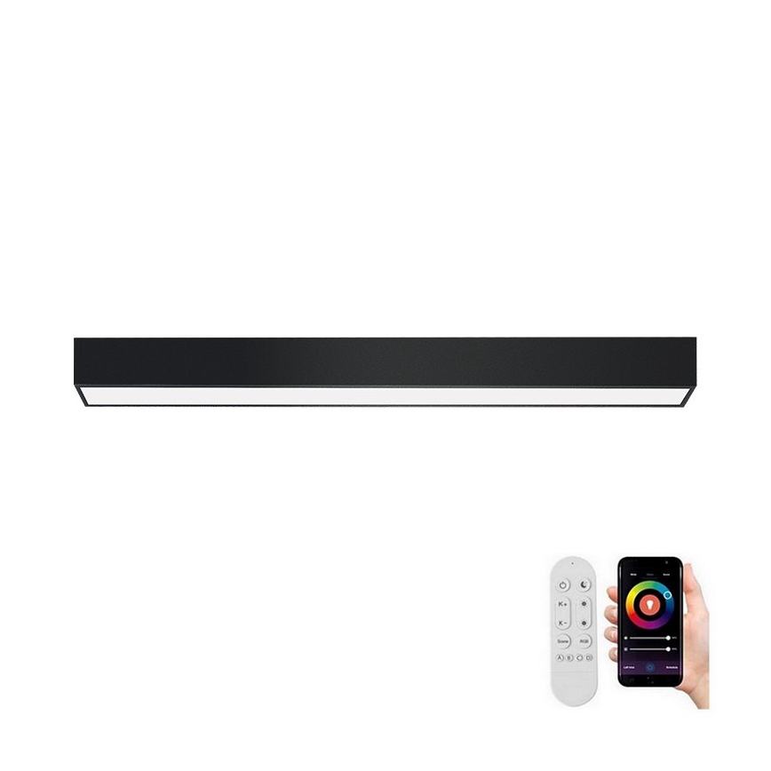 Immax NEO 07255L - LED Zatemnitvena stropna svetilka NEO LITE LUNGO LED/20W/230V 3000-6000K Wi-Fi Tuya črna + Daljinski upravljalnik