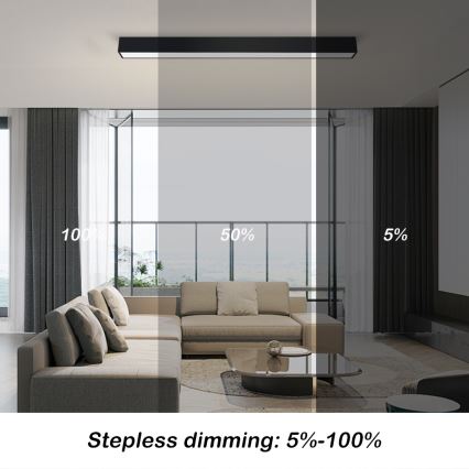 Immax NEO 07255L - LED Zatemnitvena stropna svetilka NEO LITE LUNGO LED/20W/230V 3000-6000K Wi-Fi Tuya črna + Daljinski upravljalnik