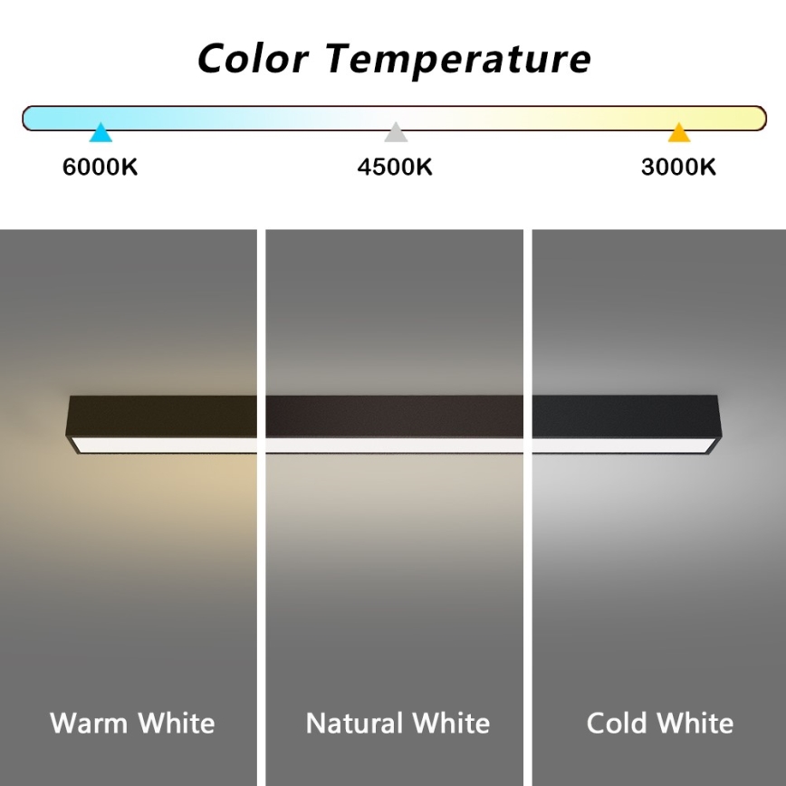 Immax NEO 07256L - LED Zatemnitvena stropna svetilka NEO LITE LUNGO LED/38W/230V 3000-6000K Wi-Fi Tuya črna + Daljinski upravljalnik
