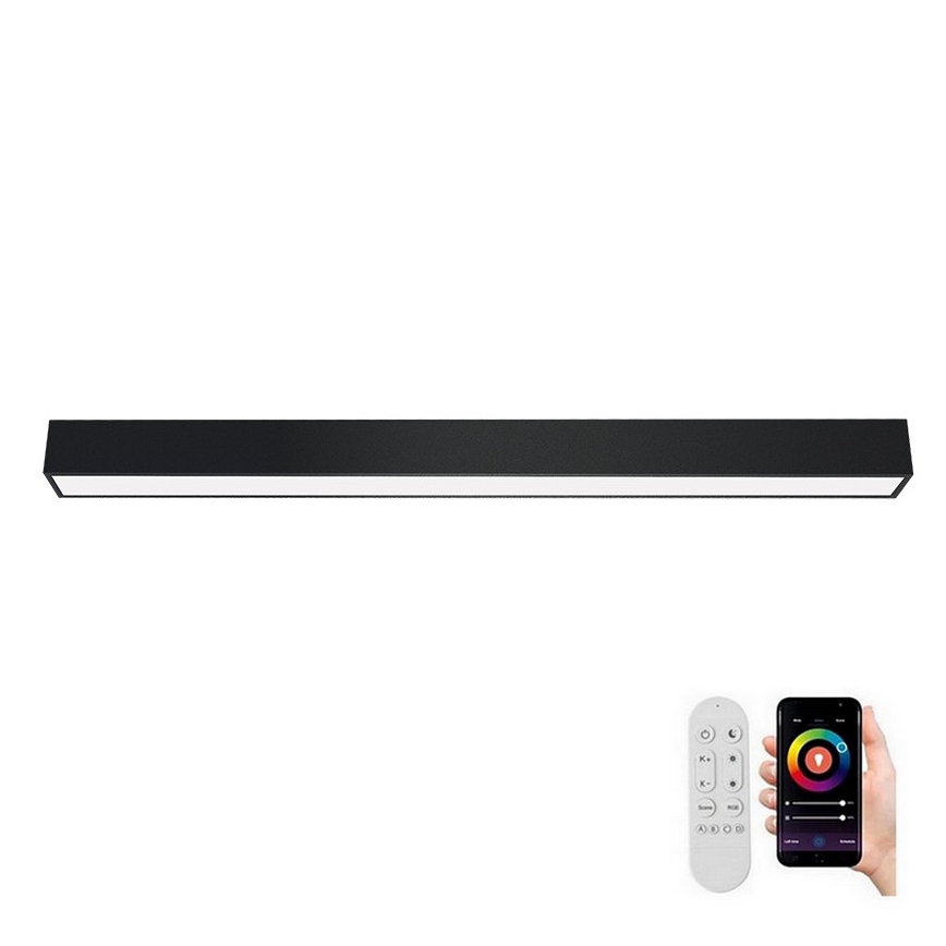 Immax NEO 07256L - LED Zatemnitvena stropna svetilka NEO LITE LUNGO LED/38W/230V 3000-6000K Wi-Fi Tuya črna + Daljinski upravljalnik