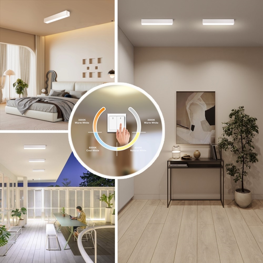 Immax NEO 07257L - LED Zatemnitvena stropna svetilka NEO LITE LUNGO LED/20W/230V 3000-6000K Wi-Fi Tuya bela + Daljinski upravljalnik