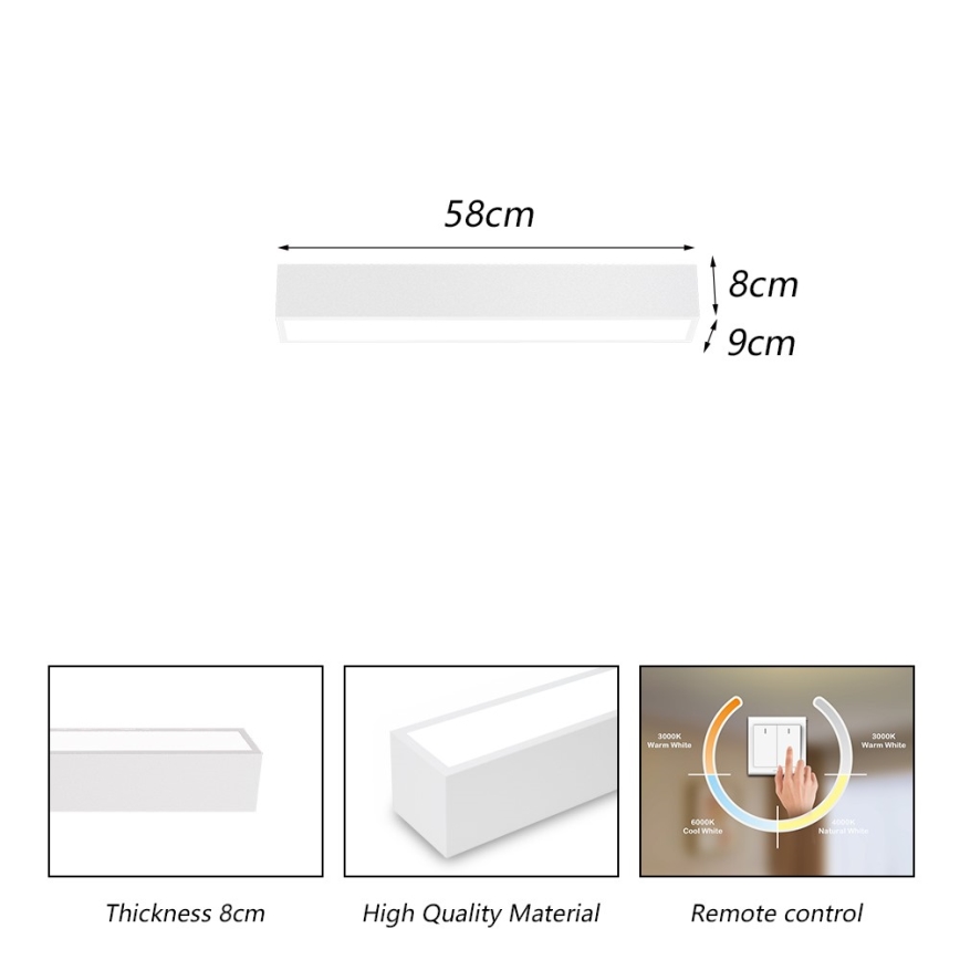 Immax NEO 07257L - LED Zatemnitvena stropna svetilka NEO LITE LUNGO LED/20W/230V 3000-6000K Wi-Fi Tuya bela + Daljinski upravljalnik