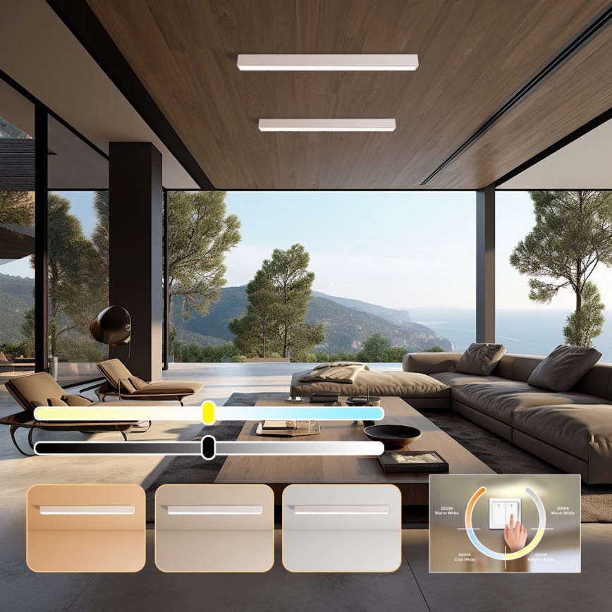Immax NEO 07259L - LED Zatemnitvena stropna svetilka NEO LITE LUNGO LED/38W/230V 3000-6000K Wi-Fi Tuya bela + Daljinski upravljalnik