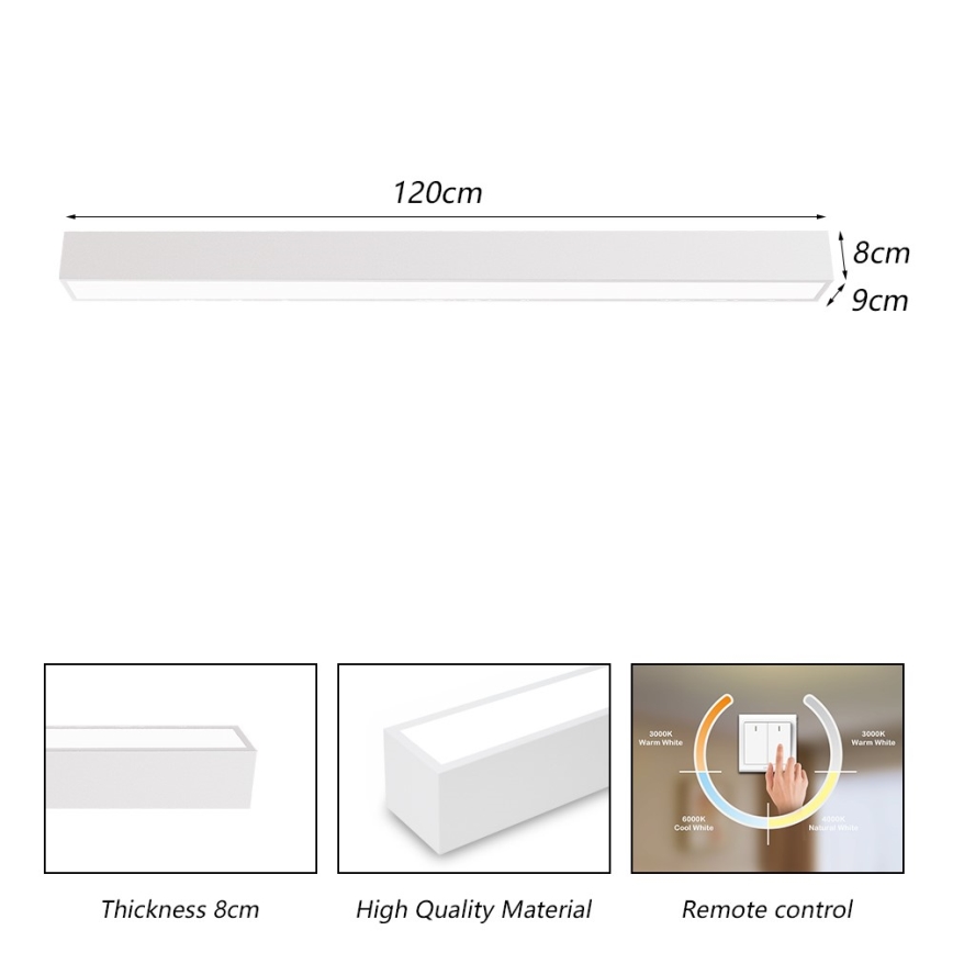 Immax NEO 07259L - LED Zatemnitvena stropna svetilka NEO LITE LUNGO LED/38W/230V 3000-6000K Wi-Fi Tuya bela + Daljinski upravljalnik