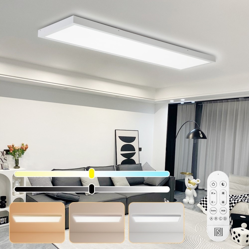 Immax NEO 07276L - LED Kopalniška zatemnitvena stropna svetilka NEO LITE FRAME LED/50W/230V IP44 Wi-Fi Tuya + Daljinski upravljalnik bela