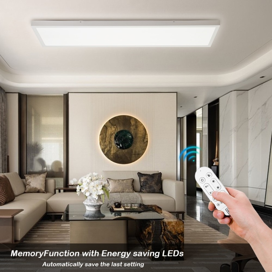 Immax NEO 07276L - LED Kopalniška zatemnitvena stropna svetilka NEO LITE FRAME LED/50W/230V IP44 Wi-Fi Tuya + Daljinski upravljalnik bela