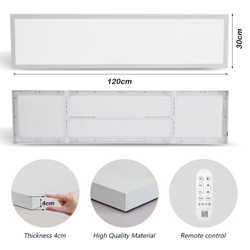 Immax NEO 07276L - LED Kopalniška zatemnitvena stropna svetilka NEO LITE FRAME LED/50W/230V IP44 Wi-Fi Tuya + Daljinski upravljalnik bela