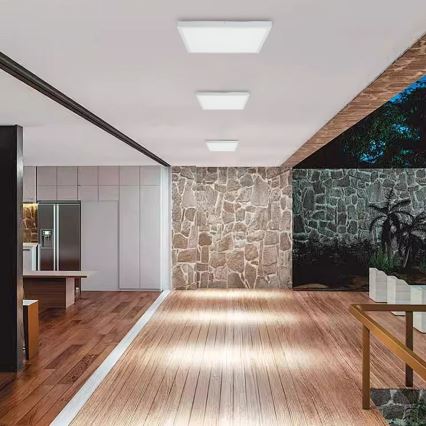 Immax NEO 07277L - LED Kopalniška zatemnitvena stropna svetilka NEO LITE FRAME LED/50W/230V IP44 Wi-Fi Tuya + Daljinski upravljalnik bela