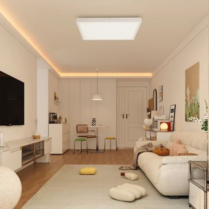 Immax NEO 07277L - LED Kopalniška zatemnitvena stropna svetilka NEO LITE FRAME LED/50W/230V IP44 Wi-Fi Tuya + Daljinski upravljalnik bela