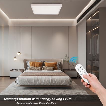 Immax NEO 07277L - LED Kopalniška zatemnitvena stropna svetilka NEO LITE FRAME LED/50W/230V IP44 Wi-Fi Tuya + Daljinski upravljalnik bela