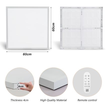 Immax NEO 07277L - LED Kopalniška zatemnitvena stropna svetilka NEO LITE FRAME LED/50W/230V IP44 Wi-Fi Tuya + Daljinski upravljalnik bela