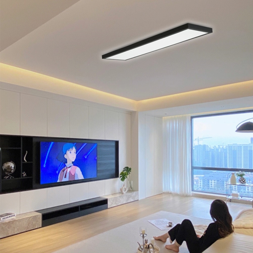 Immax NEO 07278L - LED Kopalniška zatemnitvena stropna svetilka NEO LITE FRAME LED/50W/230V IP44 Wi-Fi Tuya + Daljinski upravljalnik črna