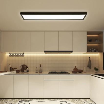 Immax NEO 07278L - LED Kopalniška zatemnitvena stropna svetilka NEO LITE FRAME LED/50W/230V IP44 Wi-Fi Tuya + Daljinski upravljalnik črna
