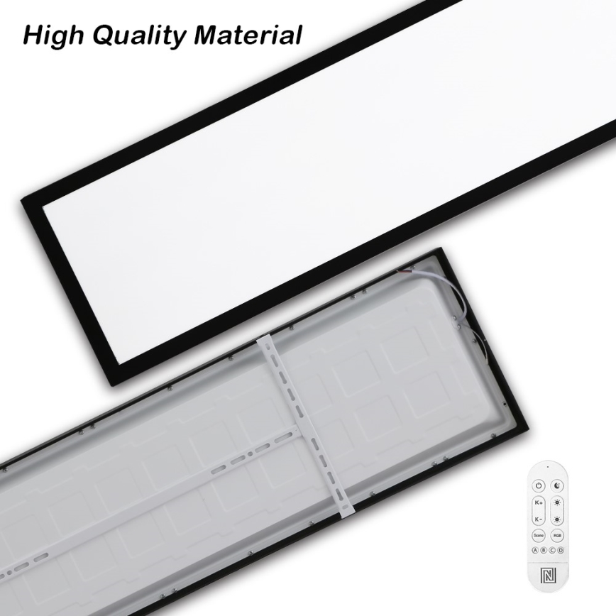 Immax NEO 07278L - LED Kopalniška zatemnitvena stropna svetilka NEO LITE FRAME LED/50W/230V IP44 Wi-Fi Tuya + Daljinski upravljalnik črna