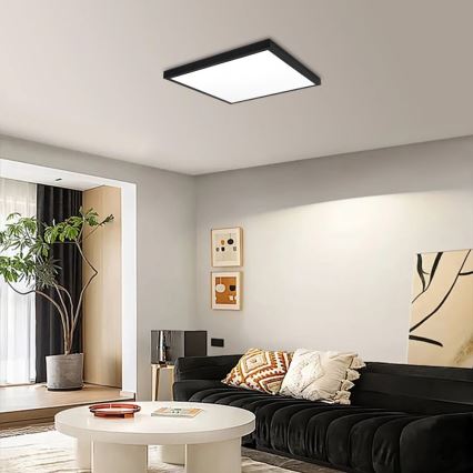 Immax NEO 07279L - LED Kopalniška zatemnitvena stropna svetilka NEO LITE FRAME LED/50W/230V IP44 Wi-Fi Tuya + Daljinski upravljalnik črna