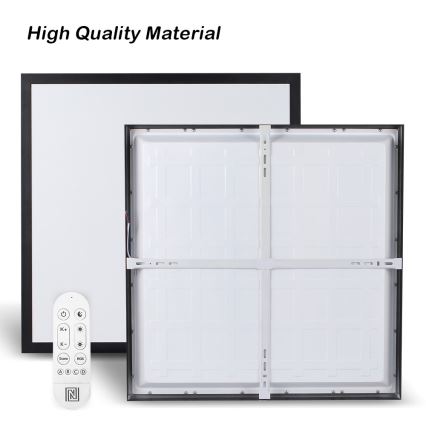 Immax NEO 07279L - LED Kopalniška zatemnitvena stropna svetilka NEO LITE FRAME LED/50W/230V IP44 Wi-Fi Tuya + Daljinski upravljalnik črna