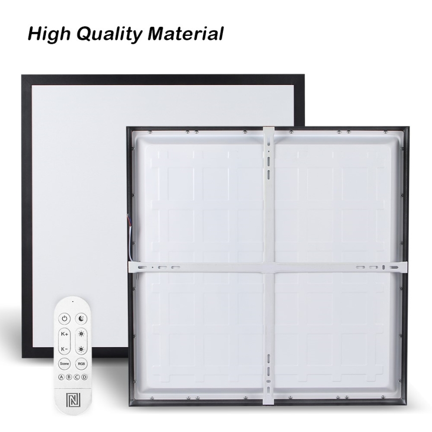 Immax NEO 07279L - LED Kopalniška zatemnitvena stropna svetilka NEO LITE FRAME LED/50W/230V IP44 Wi-Fi Tuya + Daljinski upravljalnik črna
