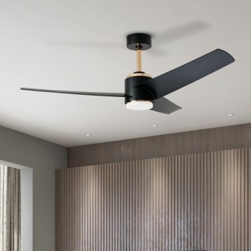 Immax NEO 07280L - LED Stropni ventilator BEAUTY LED/18W/230V Wi-Fi Tuya črna pr. 132 cm + Daljinski upravljalnik
