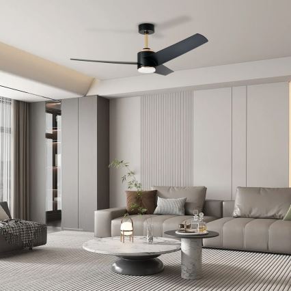 Immax NEO 07280L - LED Zatemnitveni stropni ventilator BEAUTY LED/18W/230V Wi-Fi Tuya črna + Daljinski upravljalnik