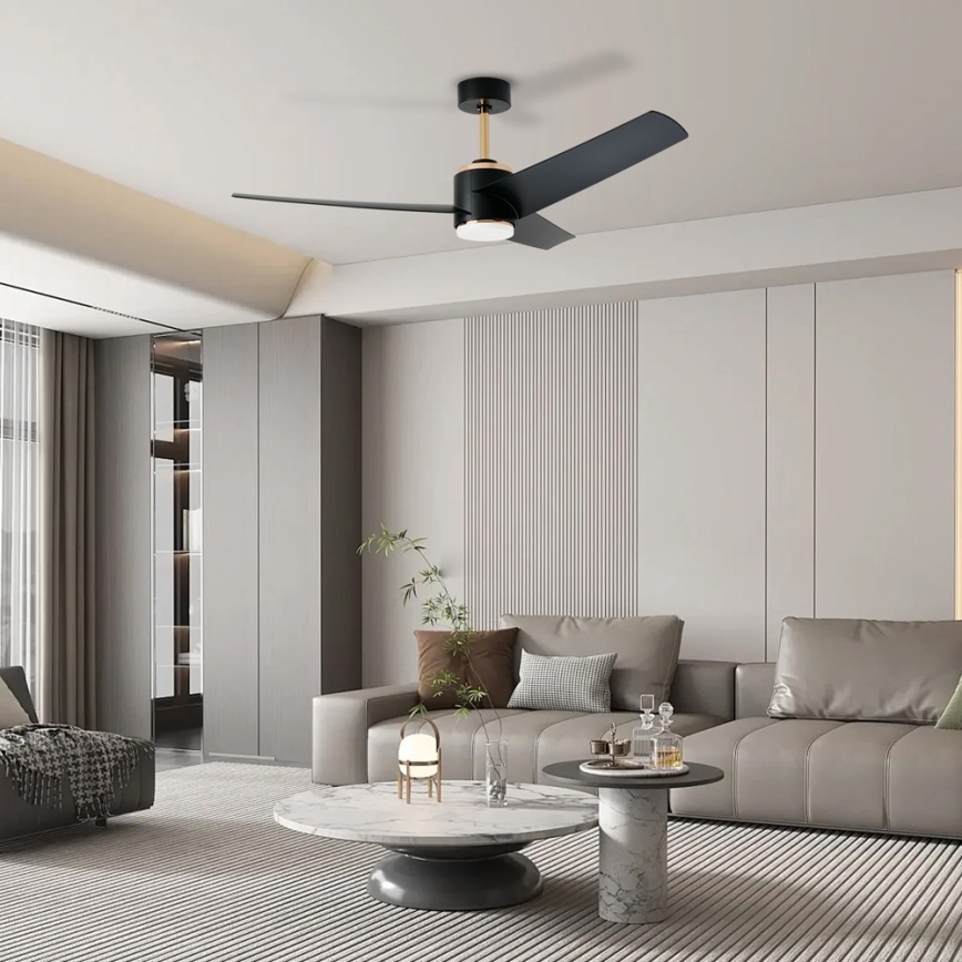Immax NEO 07280L - LED Zatemnitveni stropni ventilator BEAUTY LED/18W/230V Wi-Fi Tuya črna + Daljinski upravljalnik