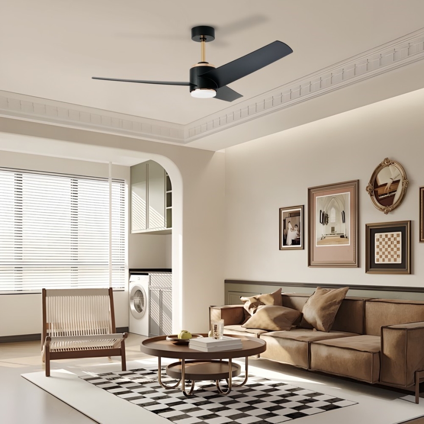 Immax NEO 07280L - LED Zatemnitveni stropni ventilator BEAUTY LED/18W/230V Wi-Fi Tuya črna + Daljinski upravljalnik