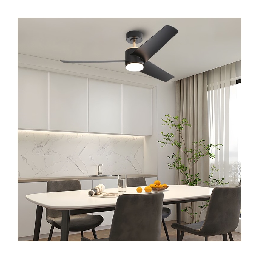 Immax NEO 07280L - LED Zatemnitveni stropni ventilator BEAUTY LED/18W/230V Wi-Fi Tuya črna + Daljinski upravljalnik