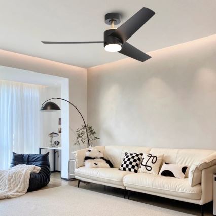 Immax NEO 07280L - LED Zatemnitveni stropni ventilator BEAUTY LED/18W/230V Wi-Fi Tuya črna + Daljinski upravljalnik
