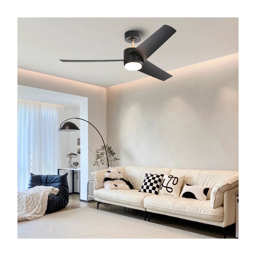 Immax NEO 07280L - LED Zatemnitveni stropni ventilator BEAUTY LED/18W/230V Wi-Fi Tuya črna + Daljinski upravljalnik