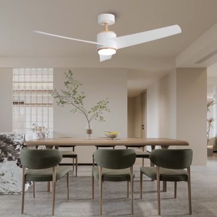 Immax NEO 07281L - LED+CCT Zatemljiv stropni ventilator BEAUTY LED/18W/230V 3000/4000/6000K Wi-Fi Tuya premer 132 cm + daljinski upravljalnik