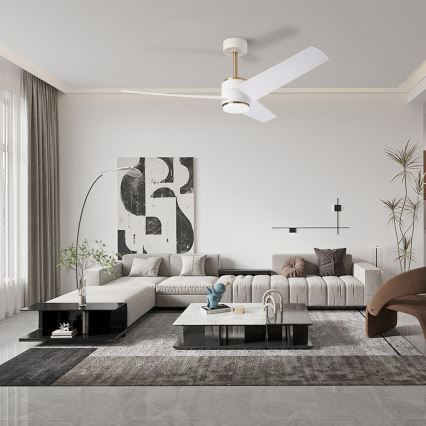 Immax NEO 07281L - LED+CCT Zatemljiv stropni ventilator BEAUTY LED/18W/230V 3000/4000/6000K Wi-Fi Tuya premer 132 cm + daljinski upravljalnik