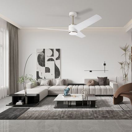 Immax NEO 07282L - LED+CCT zatemljiv stropni ventilator BEAUTY LED/18W/230V 3000/4000/6000K Wi‑Fi Tuya, premer 132 cm + daljinski upravljalnik