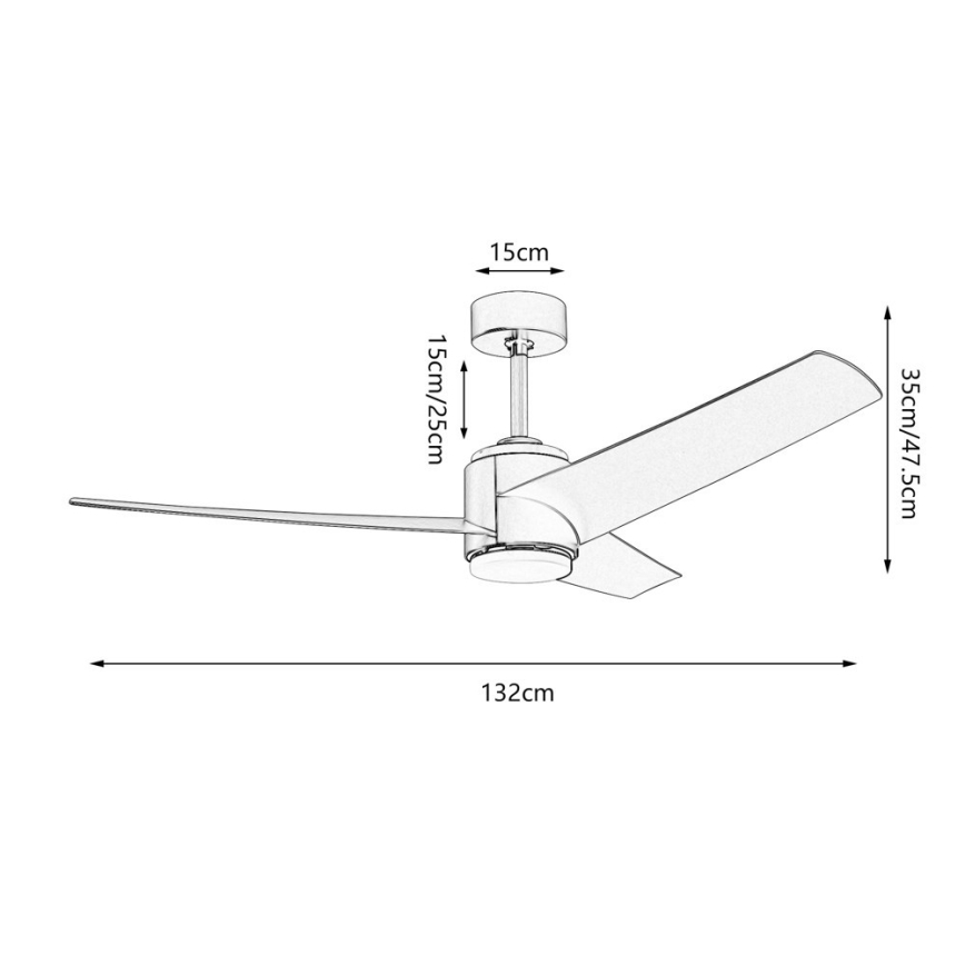 Immax NEO 07282L - LED+CCT zatemljiv stropni ventilator BEAUTY LED/18W/230V 3000/4000/6000K Wi‑Fi Tuya, premer 132 cm + daljinski upravljalnik